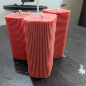 Stripped Pillar Candle