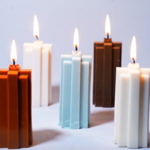 Geometric pillar candle