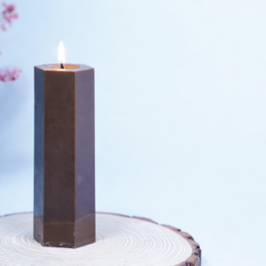 tasvii-hexagon-soy-wax-pillar-candle-chocolate-brown