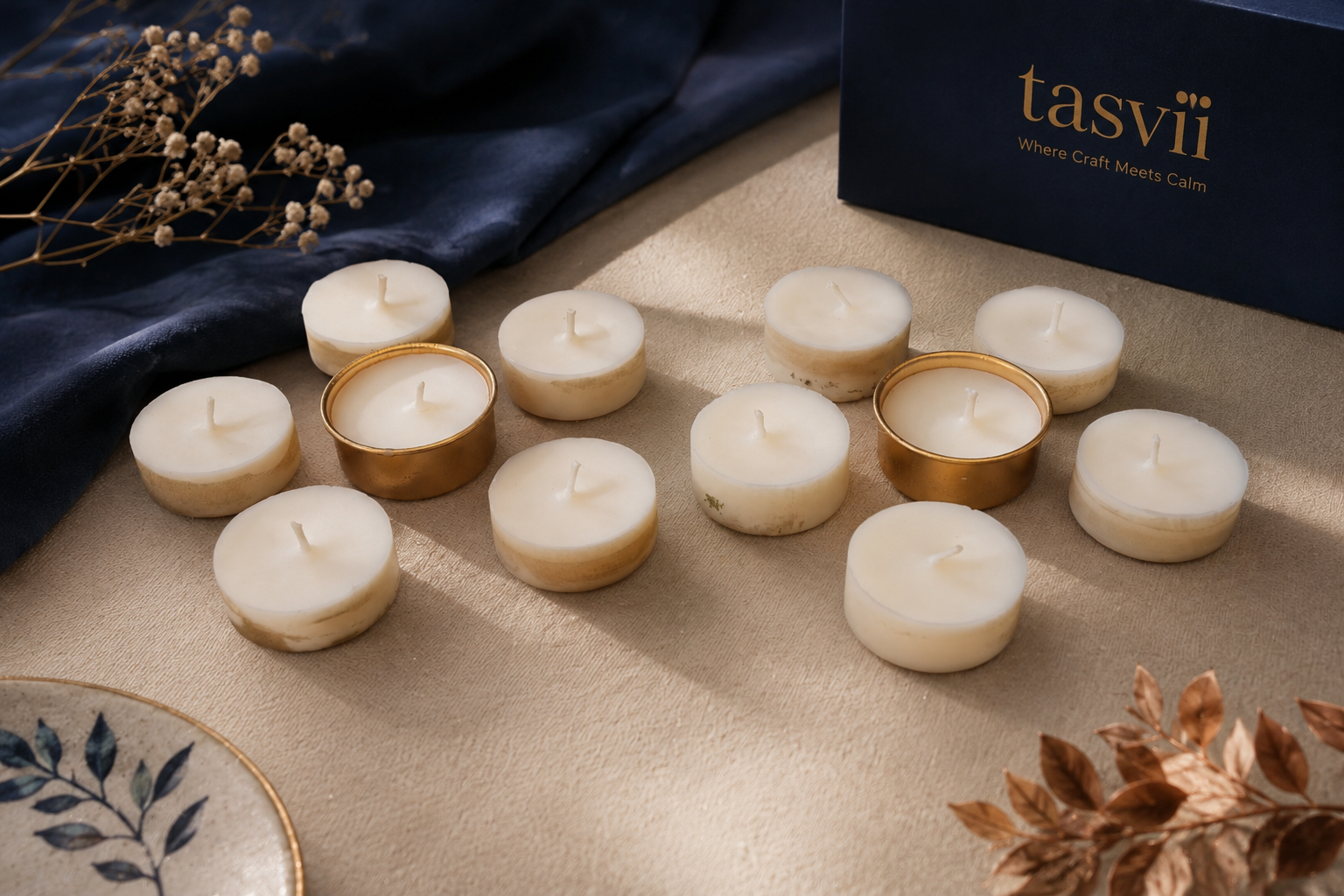 Soy & Coconut Tealight Refill Set – 10 Refills + 2 Reusable Metal Cups - Image 2