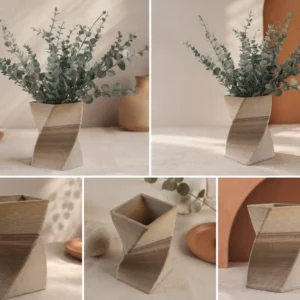 Stoneware Vases - Twisted Square