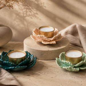 Ceramics flower tea lights