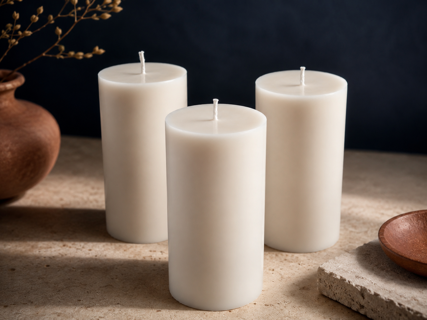 soy pillar cylinder white