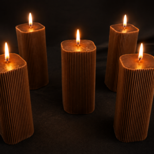 soy wax pillar chocolate brown