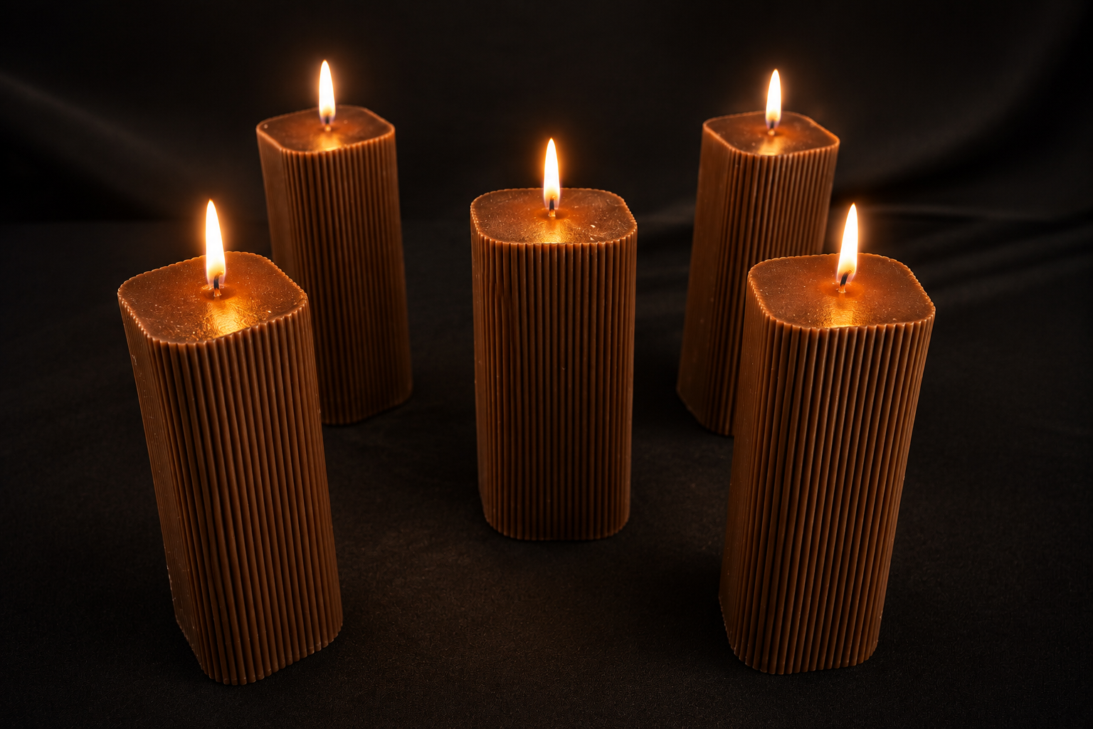 soy wax pillar chocolate brown